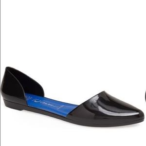 Jeffrey Campbell black jelly love flats